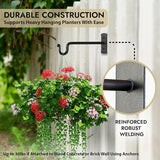 RTZEN Plant Hangers Outdoor or Indoor - Wrought Iron Metal Hanger Indoor Hook - Heavy Duty Wall Bracket Hooks for Hanging Plants Baskets Lanterns Wind Chimes - 2 Pack (Black Shepherds Hooks 7.5")