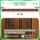 Rustic Pine Wood Garden Fence - 26.2ft Total Length (2pcs 13.1ft L*12in H) Easy to Install Sturdy Wooden Landscape Edging Border, No Fading Planter Fencing for Yard Flower Bed Lawns Pathway Tree