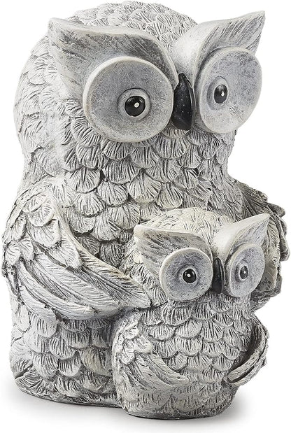 Roman Garden - Owl and Baby Statue, 8" H, Pudgy Pals Collection, Resin and Dolomite, Decorative, Garden Gift, Home Outdoor Decor, Durable, Long Lasting