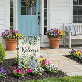 CROWNED BEAUTY Spring Garden Flag Hydrangea Eucalyptus 12x18 Inch Double Sided Small Seasonal Holiday Floral Decoration for Outdoor Lawn Yard