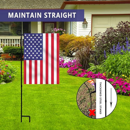 Garden Flag Stand, Thickened Pole Sturdy Straight Premium Metal Yard Flag Holder Weather-Proof Flagpole Seasonal Garden Flag, Christmas Garden Flag, Outdoor Decor Decoration
