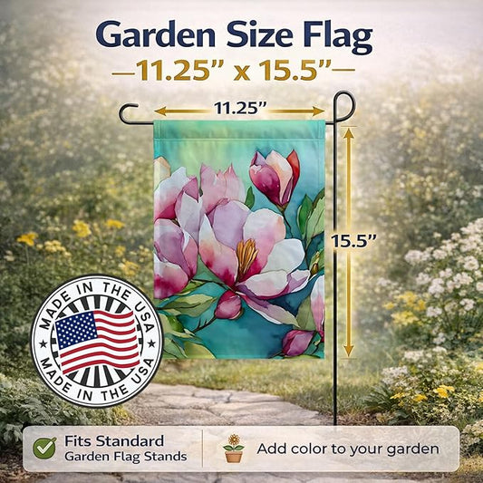 Caroline's Treasures Louisiana Magnolias in Watercolor Garden Flag Mailbox Flag Decorative Yard Flag Banner Outside Patio Artwork Yard Flower Beds, Garden Size, Multicolor