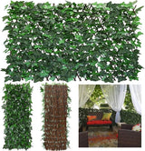 GLANT Expandable Fence Privacy Screen for Balcony Patio Outdoor,Decorative Faux Ivy Fencing Panel,Artificial Hedges (Single Sided Leaves) (4, Green-Ivy)