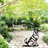 Adorable Dog Stake Decoration Yard Garden Outdoor Metal Art Dog Silhouette Decoration Steel Dogs Statue Adorable Ornament Gift (German Shepherd)