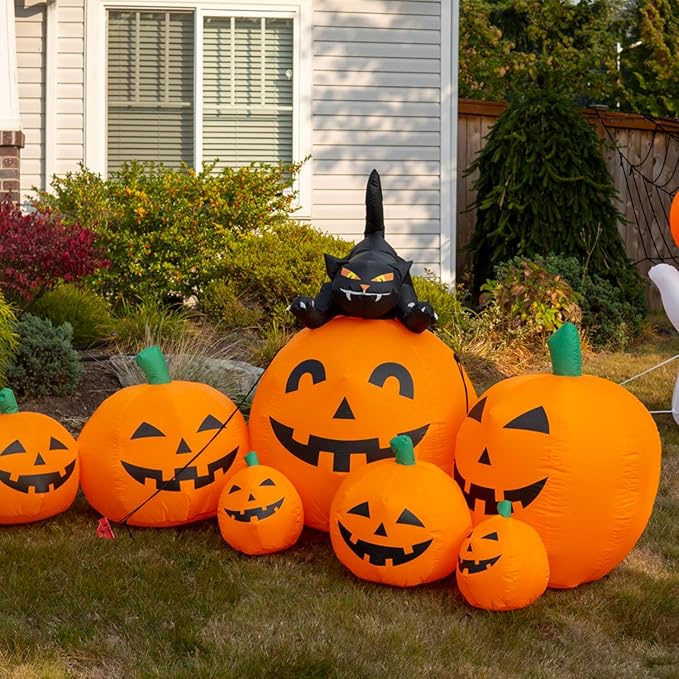 Plastic Inflatable Stakes Set for Halloween Christmas Holiday Inflatables Garden Decorations, Include 12PCS Inflatable Tent Stakes, 12Pcs of Hooks, and 65.5 FT Rope