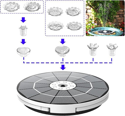 AISITIN 3.5W Solar Fountain with Remote Control, LED Colorful Lights & 3000mAh Battery, Solar Fountain Pump with Bracket and 8 Nozzles, Solar Water Fountain for Bird Bath, Garden, Pond and Outdoor