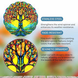 GENANY Tree of Life Hanging Wind Spinners for Women Men, 12 Inch Metal 3D, Stainless Steel Hanging Wind Catchers Sculpture for Outside, Outdoor Spring Decoration, Unique Gift