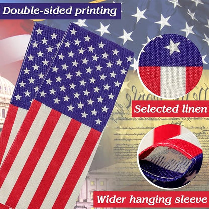 URSKYTOUS American Garden Flag Small American Flag Double Sided 12×18 Inch Weatherproof Patriotic USA Garden Flags Outside Thick Burlap Stars and Stripes Flags for Outdoor Yard Patio Lawn Decor