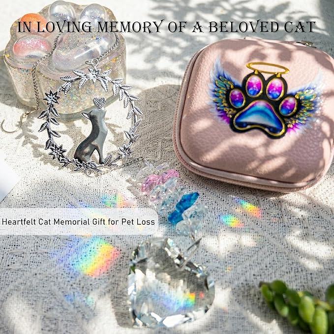 Cat Memorial Suncatcher - Sympathy Gift for Loss of a Cat, Pet Bereavement Gift, Remembrance Sun Catcher for Passing of a Beloved Pet