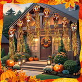 DoubleFill 8 Pcs Thanksgiving Turkey Outdoor Hanging Decorations with Tassels Fall Harvest Yard Decoration Windsocks for Outside 3.3ft Signs for Wall Home Lawn Yard Tree Party Supplies Garden Decor