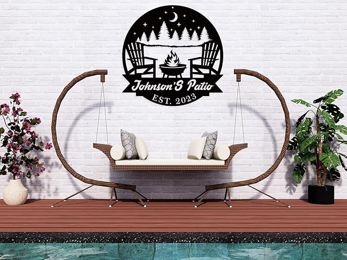 Welcome to Our Backyard Sign,Personalized Patio Signs and Decor Outdoor, Metal Backyard BBQ Sign, Personalized Pool Name Man Cave