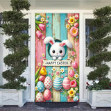 Happy Easter Door Cover Decoration Easter Eggs Bunny Door Banner Backdrop Photography Welcome Spring Outdoor Indoor Home Decors Supplies Party Decorations 70.8 x 35.4 inch