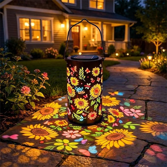 Decorative Solar Mandala Lights, Metal Solar Powered Outdoor Deck Step Wall Lights, Waterproof Solar Mandala Fence Lights Outdoor, for Garden Post Patio Backyard Yard Decor (A)