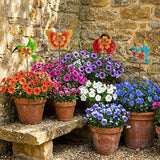 HUTHDAK 4 Pack Metal Animal Decorative Garden Stakes,Colorful Spring Outdoor Pinwheels,Cute Ladybugs Butterfly&Hummingbird Wind Spinners for Yard Art Outdoor Lawn Porch Pathway Decorations