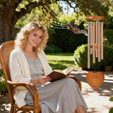 Mothers Day Sister Gift, Sisters Forever Quote Wind Chimes for Outside, Floral Heart Design Windchime for Home Garden Patio Yard Decor