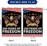 250th Anniversary America Garden Flag, 250 Anniversary USA Flag Patriotic Banner 250 Years of Freedom Yard Sign Eagle Design 4th of July Double-Sided Waterproof 1776-2026 Commemorative Flag 12x18 Inch