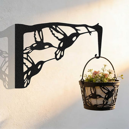 Hummingbird Plant Hanger Wall Hook, Metal Bird Feeder Hanger for Outdoors/Indoor, Plant Wall Hanger Bracket Holder, Window Plant & Wind Chime Hanger, Staghorn Fern, Patio Garden Home Decor