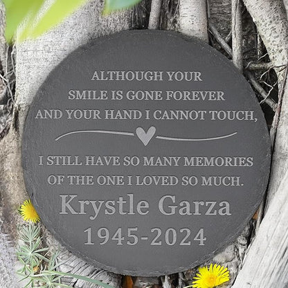 Memorial Garden Stone - Personalized Bereavement Gift for Loss of Loved One - Still Have So Many Memories - Round