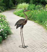 Regal Art & Gift Illumine Crane Metal Statue – Indoor Outdoor Decorative Sculpture for Home & Garden Décor, Weather-Resistant Yard Art Figure for Patio, Lawn - Downward Gaze