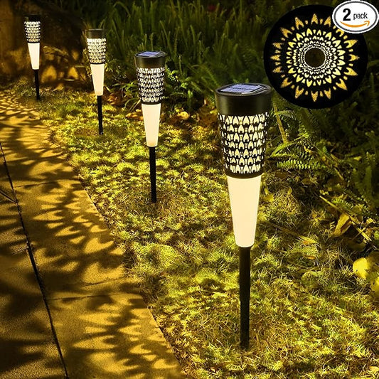 Toodour Solar Lights Outdoor Garden, 4 Pack Solar Pathway Lights Waterproof, Auto On/Off, Outdoor for Garden Yard Patio Walkway Driveway Landscapes Lawn (Warm White)