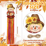 DoubleFill 8 Pcs Thanksgiving Scarecrow Outdoor Hanging Decorations with Tassels Fall Scarecrow Decor Autumn Harvest Yard Signs for Farmhouse Festival 3.3 ft Home Lawn Yard Party Supplies Garden Decor