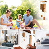 Virekm Windchimes Outdoors, Memorial Wind Chimes, Bamboo Wind Chimes for Outside Clearance Deep Tone for Patio Garden Home Décor, Natural Beautiful Sound