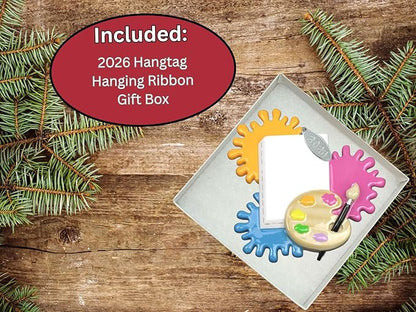 Art Christmas Ornament, Artist Christmas Ornament, Gifts for Artists - Colorful, Easy to Personalize at Home - Comes in a Gift Box so It's Ready for Giving