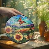 Sunflower Stained Glass Suncatcher Window Hanging Decor - Christmas, Mother's Day, Birthday Sunflower Gifts for Women Adults, Friends Sisters Teachers, Home Decors for Window Kitchen Garden Patio