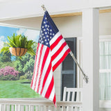 Evergreen Flag Telescoping 5ft Metal Flag Pole | Incl Two Tangle-Free Ring Clips | Stainless Steel | Wall Mounted for Home Garden Outdoor | House and 3'x5' American Flags with Pole Sleeve or Grommets