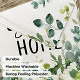 AVOIN colorlife Home Sweet Home Spring Floral Garden Flag 12x18 Inch Double Sided Outside, Eucalyptus Flowers Seasonal Welcome Yard Outdoor Flag