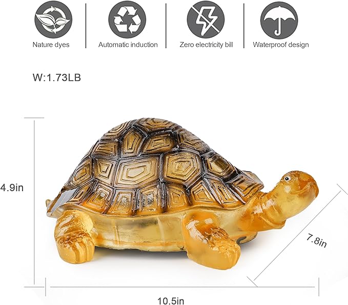 TIJNN Solar Turtle Lights Deck Decorative Lighting Statue Lawn Patio Backyard Outdoor Garden Decoration Housewarming Gift