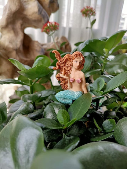 MUAMAX Miniature Mermaid Garden Stakes Mermaid Picks for Plants Fairy Garden Decorative Figurines Accessories Outdoor Micro Landscape Ornaments Succulent Decorations (Color)