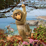 5.9 Inch Outdoor Monkey Statues – Lifelike Hanging Resin Monkey Figurine for Garden, Patio & Balcony Decor | Weather-Resistant Animal Ornament
