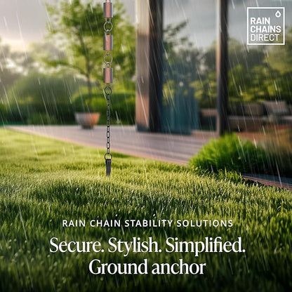 Rain Chains Direct - Rain Chain Ground Anchor/Stake - Aluminum - Black Powder Coated - for Rain Chains