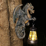 Solar Dragon Lamp Garden Statue - Outdoor Medieval Fantasy Decoration for Garden, Yard Art & Lawn Ornaments, Weather-Resistant Solar Lantern Figurine Gift