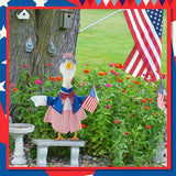 Patriotic Porch Goose Outfits for 23 Inch Lawn Statue, 4th of July Uncle Sam Costume for Plastic/Cement Statue, 250th Years Anniversary USA Sculpture Clothes for Garden Patio Party Decoration