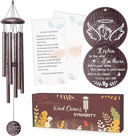 Miscarriage Gifts for Mothers, 25'' Loss of baby Sympathy Wind Chimes,infant loss memorial gifts,Bereavement,Condolence,Remembrance Gift,Miscarriage Keepsake for Mom,Windchimes in Memory of angel baby