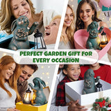 Solar Garden Statues, Resin Bunny Statue w/Flower, Waterproof Figurine Rabbit Solar Latern for Outside Yard Outdoor Home Patio Lawn, Animal Lights for Adults Women Birthday Easter Gifts