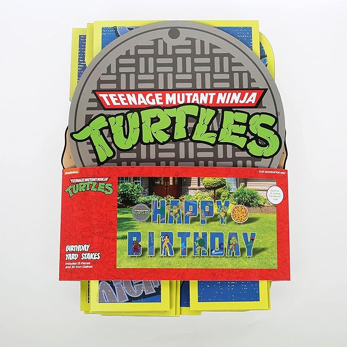 Teenage Mutant Ninja Turtles Happy Birthday Yard Signs with Metal Stakes, 16'' Letters