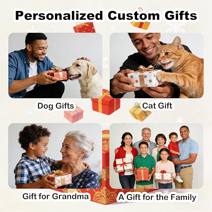 Personalized Pet Custom Photo Faux Stained Glass Window Hanging - Loss of Dog Sympathy Gift Memorial Gifts Customized Ornaments Christmas Mother's Day for Lovers Women Men Dad Mom Nana