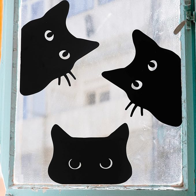 Whimsical Black Metal Cat Statues (Set of 3) - Outdoor Yard Art, Halloween Decor, and Purr-FECT Gift for Cat Lovers