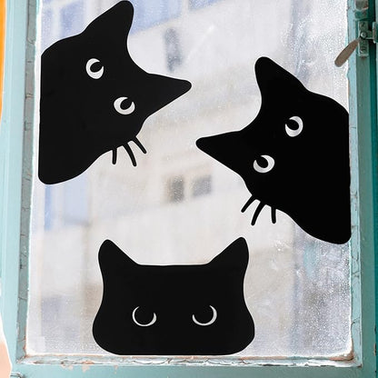 Whimsical Black Metal Cat Statues (Set of 3) - Outdoor Yard Art, Halloween Decor, and Purr-FECT Gift for Cat Lovers