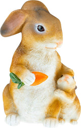 CLEVER GARDEN Cute Resin Garden Statue Decoration, Outdoor Lawn Yard Polyresin Animal Figurine Sculpture Ornament Décor, Rabbit Family
