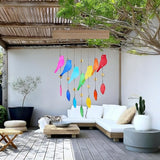 Colorful Glass Wind Chimes for Outdoor Garden & Patio - Handcrafted Bird Design Windchime, Perfect Housewarming Gift for New Home
