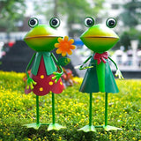 HONGLAND 3D Frog Metal Yard Art - Garden Decor for Outside - Handcrafted Frog Figurine for Lawn Patio Pathway Yard Holiday Garden Stake