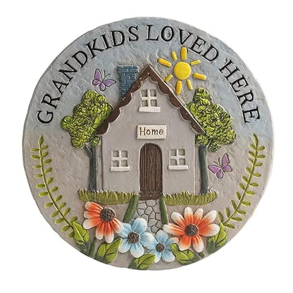 Grandma Garden Stepping Stone Yard Walkway Step Stone Grandma Gifts from Grandchildren Home Outdoor Decor Lawn Concrete Stepping Stones with Sayings Outside Decorations
