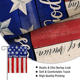 Artofy God Bless America 4th of July Home Decorative Garden Flag, House Yard American Stars Stripes Outside Decor, USA Patriotic Memorial Day Outdoor Small Burlap Decoration Double Sided 12 x 18