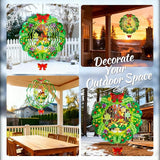 Stainless Steel 3D Deer Wind Spinner Garden Yard Patio Porch Decor, Birthday Gifts for Women Mom Grandma, 12 Inch Hanging Wind Spinners Outdoor & Indoor Decoration