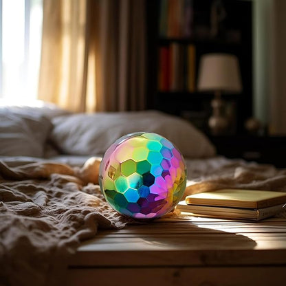 304 Stainless Steel Gazing Ball Sculptures Diamond Ball Decoration Mirror Hollow Decor Ball Reflective Garden Sphere Hollow Metal Ball Ornament Statues Gazing Globe for Home Garden (Rainbow 10 inch)