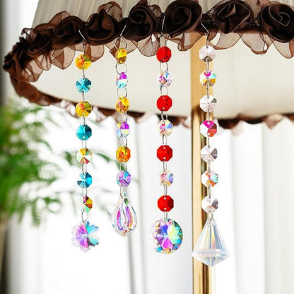 kanpura 164 Pcs DIY Suncatchers Kits Crystal Suncatcher Sun Catchers with Crystals Chandelier Prism Replacement Sun Catcher Beads for Windows Hanging